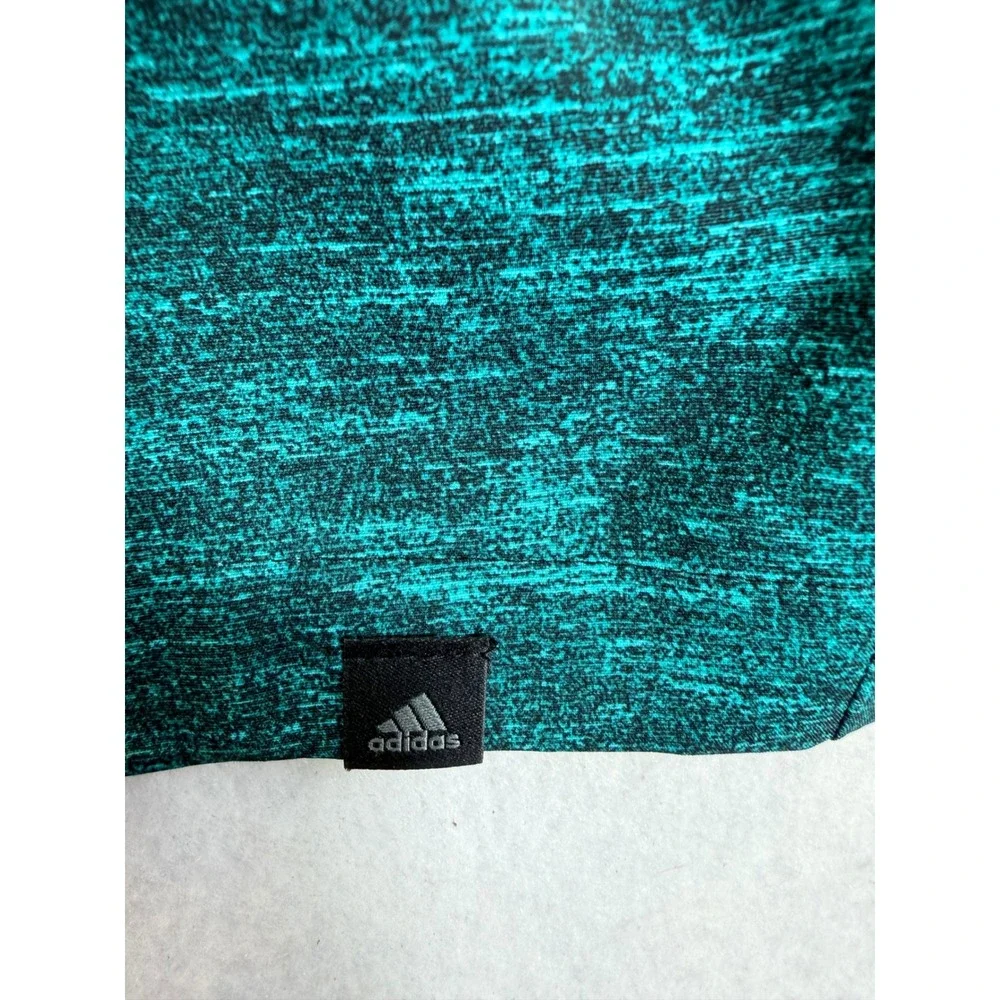 Adidas Golf Shorts Mens 35 Teal Green Space Dye Heather Performance Flat Front